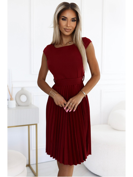 numoco Rövid ujjú rakott ruha - bordó Numoco LILA Numoco LILA