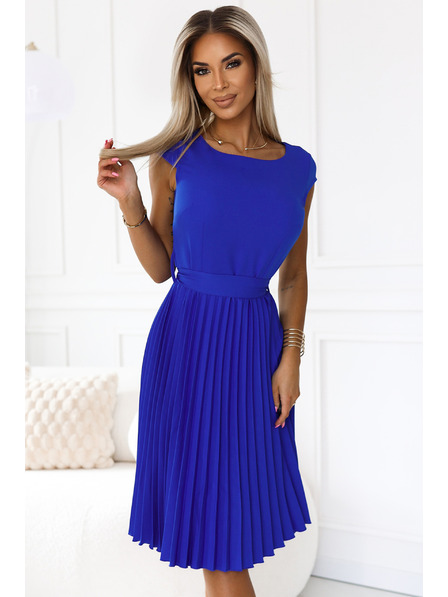 numoco Rövid ujjú rakott ruha - kék Numoco LILA Numoco