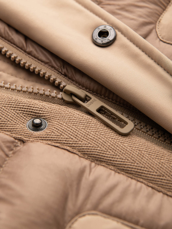 Ombre Clothing Férfi steppelt hosszú kabát nagy zsebekkel Ombre Ruházat