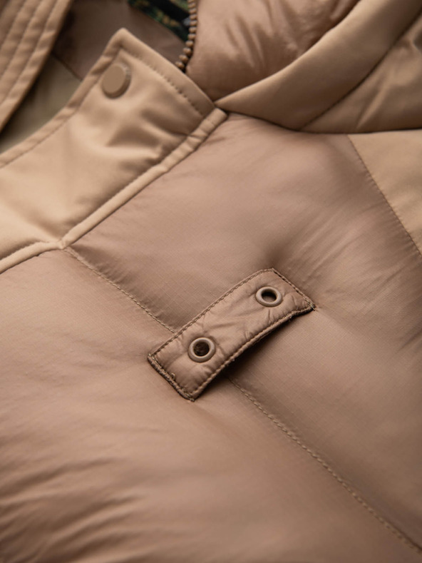 Ombre Clothing Férfi steppelt hosszú kabát nagy zsebekkel Ombre Ruházat