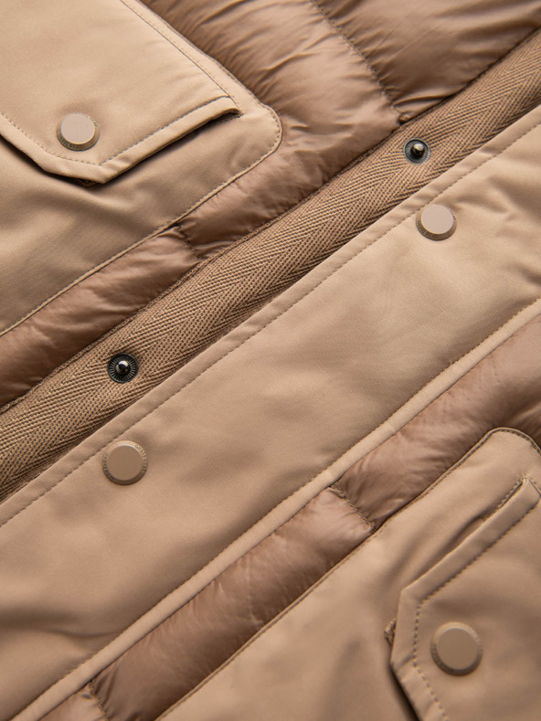 Ombre Clothing Férfi steppelt hosszú kabát nagy zsebekkel Ombre Ruházat
