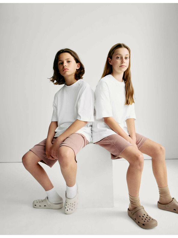 Marks & Spencer Egyszínű póló 100% pamutból (2–16 éves) Marks & Spencer fehér