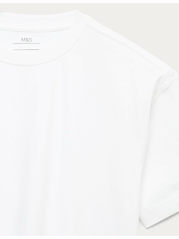 Marks & Spencer Egyszínű póló 100% pamutból (2–16 éves) Marks & Spencer fehér