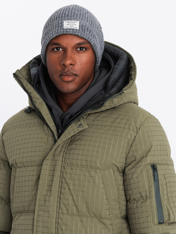 Ombre Clothing Férfi szabadtéri hosszú parka dzseki Ombre ruházat