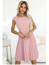 numoco Klasszikus öves rövid ujjú ruha övvel - púderrózsaszín