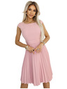 numoco Klasszikus öves rövid ujjú ruha övvel - púderrózsaszín