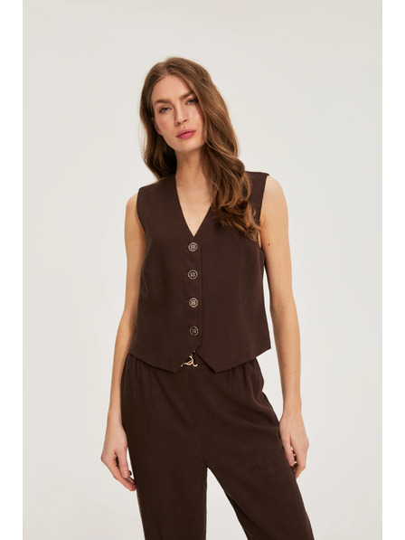 Moodo Lenvegyület mellény barna Moodo