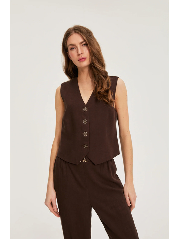 Moodo Lenvegyület mellény barna Moodo