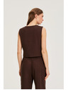 Moodo Lenvegyület mellény barna Moodo