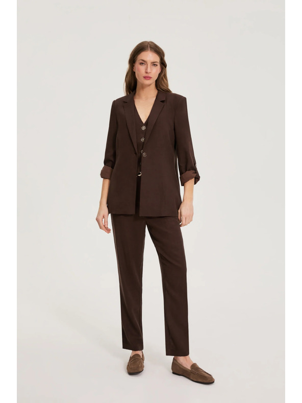 Moodo Lenvegyület nadrág barna Moodo