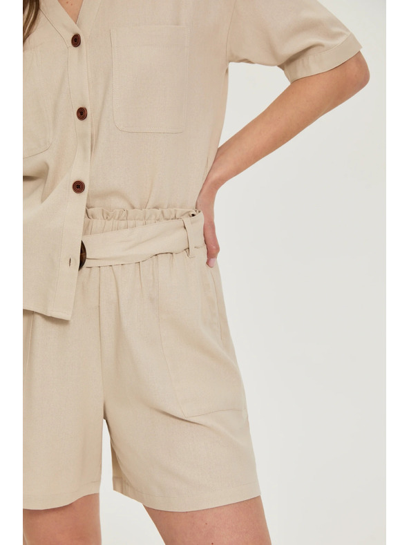 Moodo Rövidnadrág öv részlettel bézs Moodo