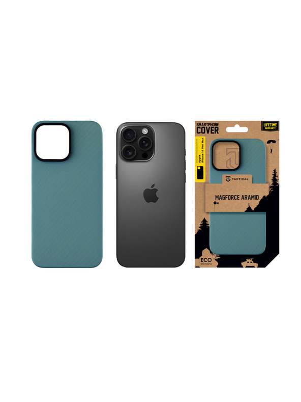 Tactical Tactical MagForce Aramid Tok Apple iPhone 16 Pro Max számára Blue Jay