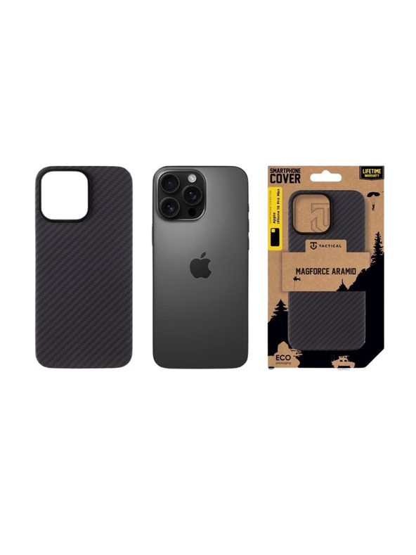 Tactical Tactical MagForce Aramid Tok Apple iPhone 16 Pro Max számára Black
