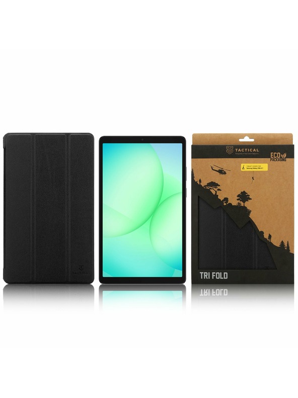 Tactical Tactical Book Tri Fold Tok Samsung Galaxy TAB A9/A11-hez Fekete