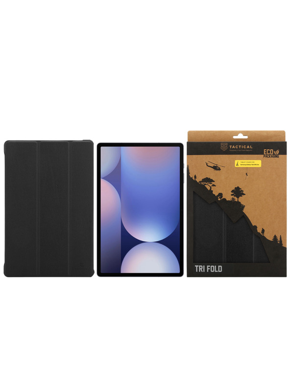 Tactical Tactical Book Tri Fold Tok Samsung Galaxy Tab S9/S9 FE/S10 FE/S10 Lite-hez Fekete