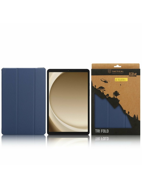 Tactical Tactical Book Tri Fold Tok Samsung Galaxy TAB A11+-hoz Kék
