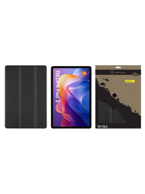 Tactical Tactical Book Tri Fold Tok Xiaomi Redmi Pad 2 11" számára Fekete