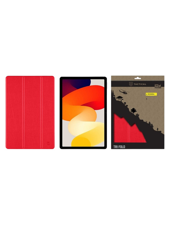 Tactical Tactical Book Tri Fold Tok Xiaomi Redmi Pad SE 11" számára Piros