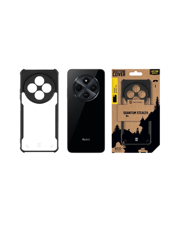 Tactical Tactical Quantum Stealth Tok Xiaomi Redmi 14C 4G/A4 5G/Poco C75 számára Tiszta/Fekete