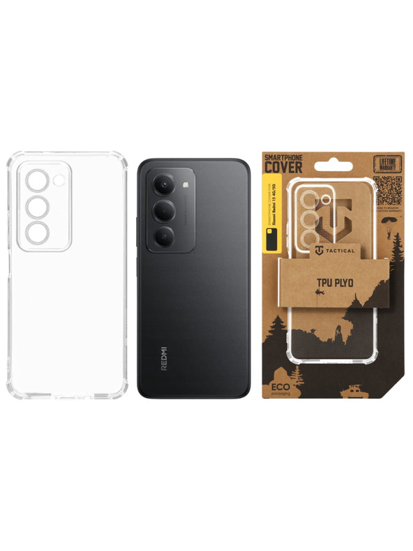 Tactical Tactical TPU Plyo Tok Xiaomi Redmi 15 4G/5G számára Transparent