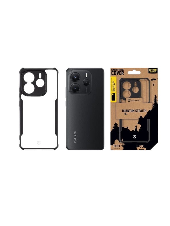 Tactical Tactical Quantum Stealth Tok Xiaomi Redmi Note 14 5G számára Clear/Black