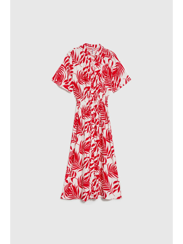 Moodo Viszkóz midi ruha piros Moodo
