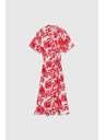 Moodo Viszkóz midi ruha piros Moodo