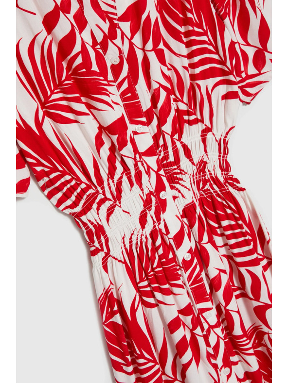 Moodo Viszkóz midi ruha piros Moodo