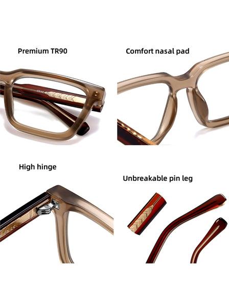 VEYREY VeyRey szögletes napszemüveg Shabow barna keret tiszta lencsék