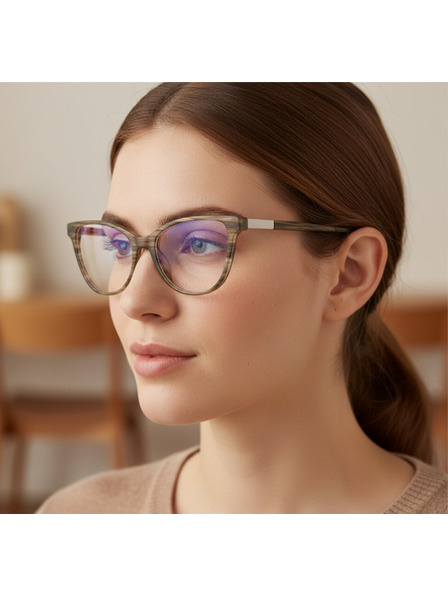 VEYREY VeyRey női cat-eye női kékfény szűrő szemüveg Micrail barna keret tiszta lencse