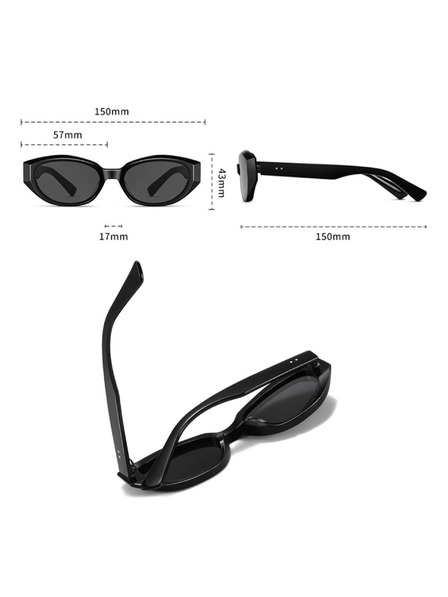 VEYREY VeyRey női cat-eye acetát napszemüveg Sublepp fekete keret fekete lencse