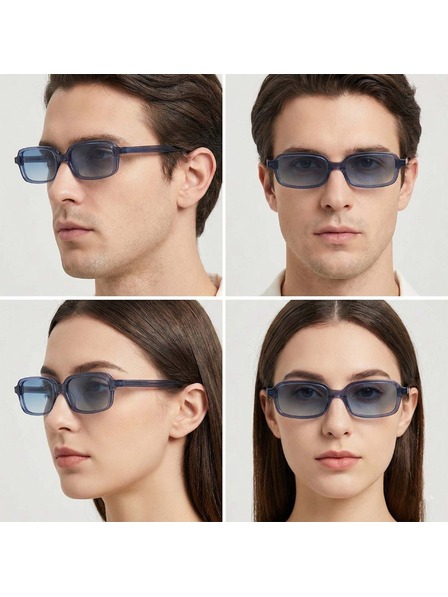 VEYREY VeyRey szögletes acetát polarizált napszemüveg Ogo kék keret kék lencsék