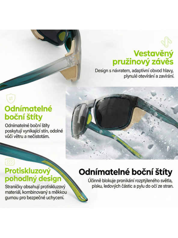 VEYREY VeyRey sport polarizált napszemüveg Unow fekete keret zöld lencsék