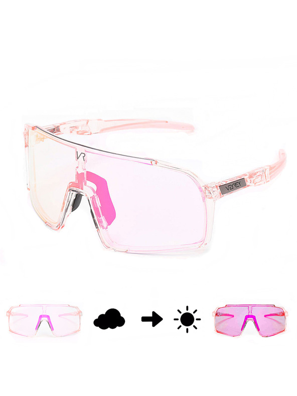 VEYREY VeyRey gyereknapszemüveg sportos fotokromatikus Wegub átlátszó keret rózsaszín lencsék