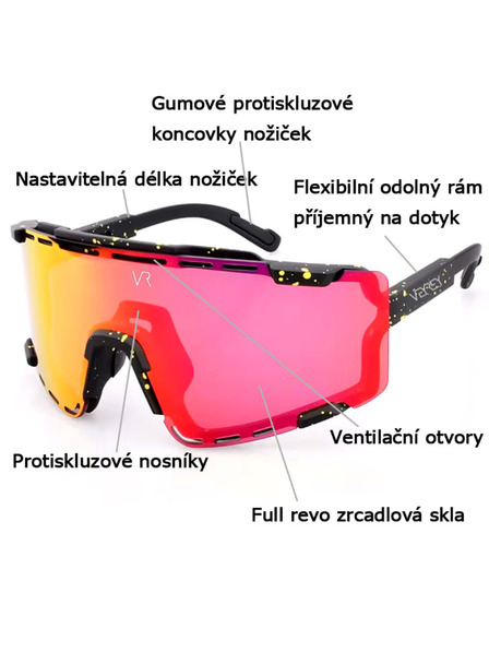 VEYREY VeyRey sportos napszemüveg Semihoof fekete keret kék lencsék