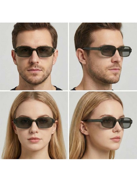 VEYREY VeyRey szögletes napszemüveg Nonmock átlátszó keret zöld lencsék