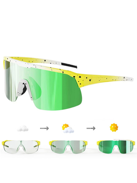 VEYREY VeyRey sportos fotokromatikus napszemüveg Endank sárga keret zöld lencsék