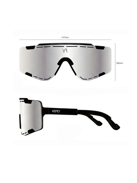 VEYREY VeyRey sportos napszemüveg Semihoof fekete keret piros lencsék