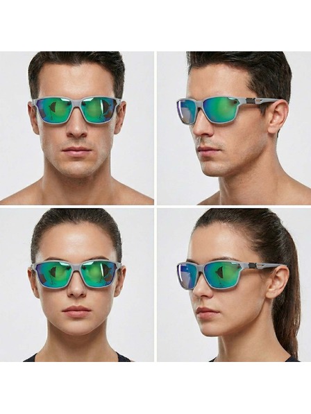 VEYREY VeyRey sportos polarizált napszemüveg Nuf szürke keret zöld lencsék