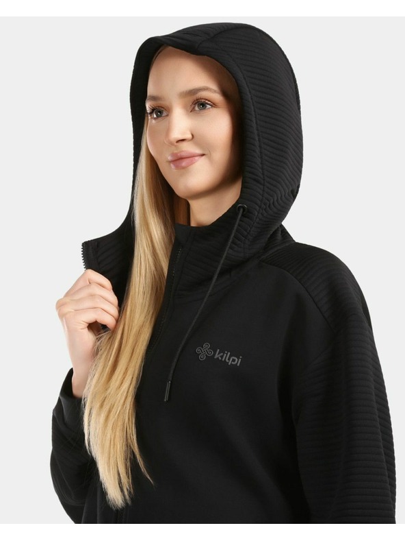 Kilpi Női pamut kapucnis pulóver Kilpi BAYA-W Fekete
