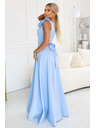 numoco Elegáns esti maxi ruha hasítékkal és rózsákkal - világoskék
