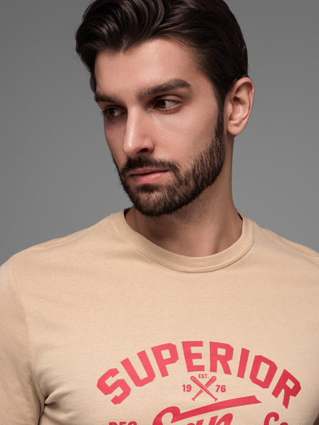 Ombre Clothing Bézs férfi póló Ombre Ruházat