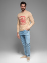 Ombre Clothing Bézs férfi póló Ombre Ruházat