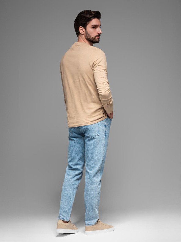 Ombre Clothing Bézs férfi póló Ombre Ruházat