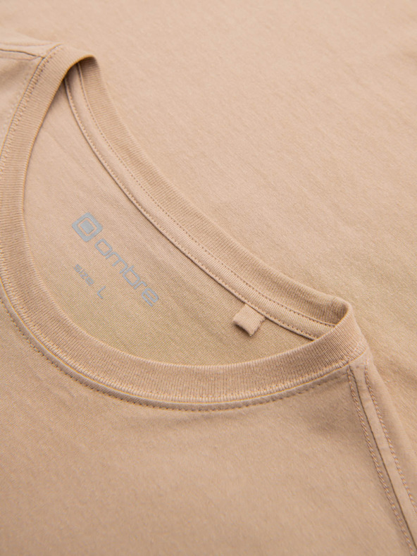 Ombre Clothing Bézs férfi póló Ombre Ruházat