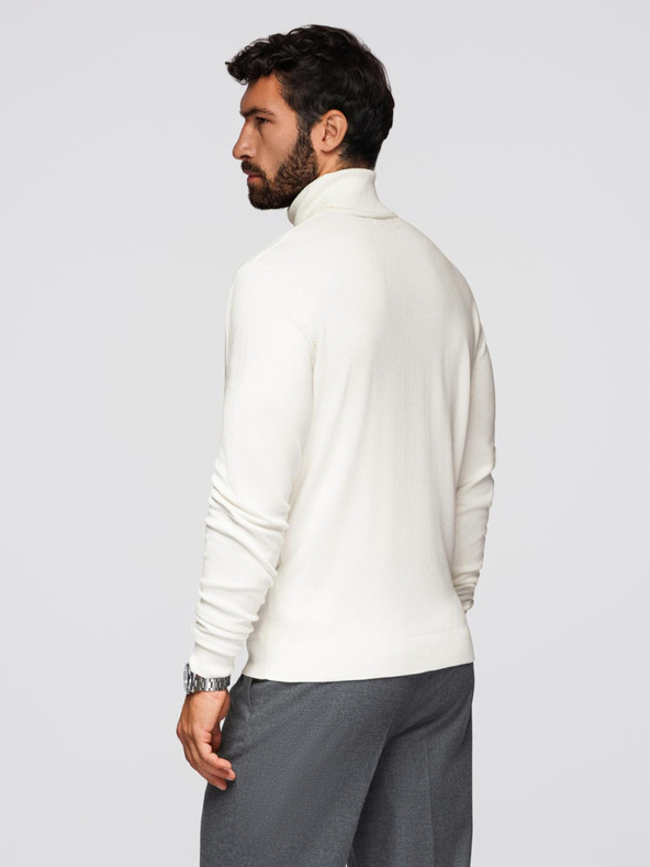 Ombre Clothing Krémszínű férfi alap garbó pulóver Ombre ruházat