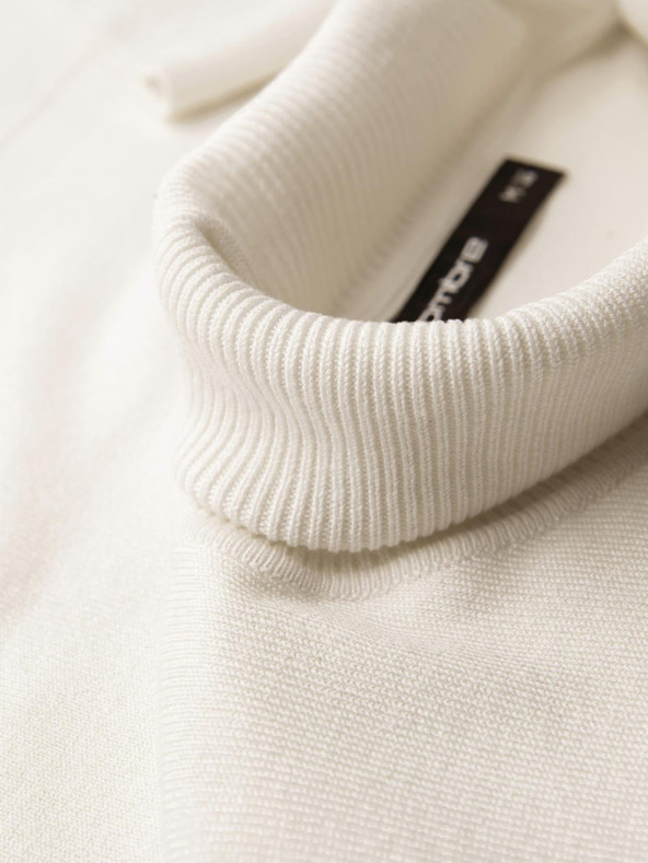 Ombre Clothing Krémszínű férfi alap garbó pulóver Ombre ruházat