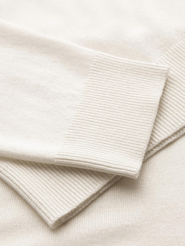 Ombre Clothing Krémszínű férfi alap garbó pulóver Ombre ruházat