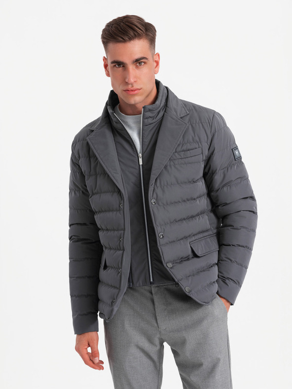 Ombre Clothing Férfi steppelt kabát Ombre Ruházat