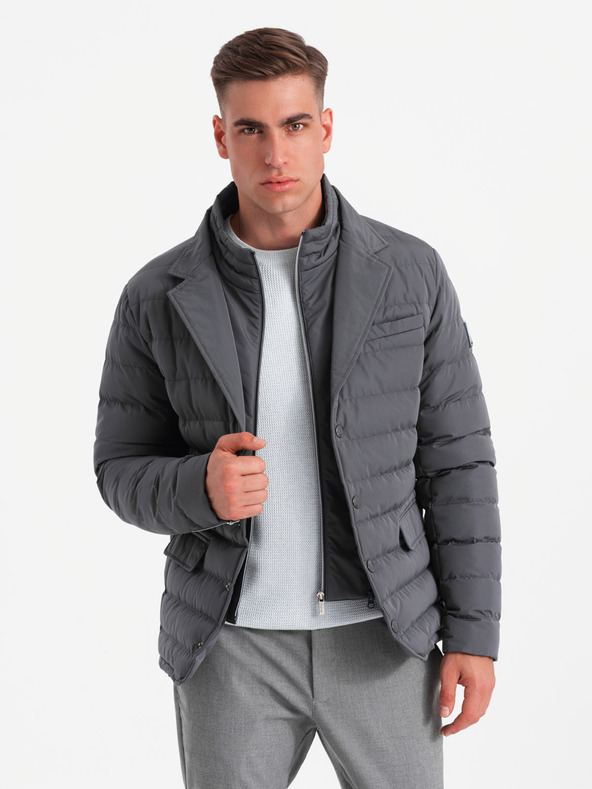 Ombre Clothing Férfi steppelt kabát Ombre Ruházat